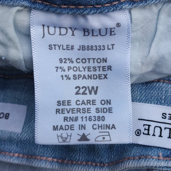 Judy Blue Jeans women's 22W Denim blue colour Boyfriend Fit Destructed - Picture 8 of 15